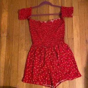 Tilly’s Red Floral Romper